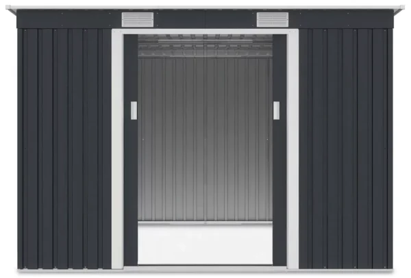 Domek metalowy ogrodowy Hardmaister Oregon 261 × 241 cm Cold Grey