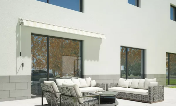 zwini__ta_markiza_ogrodowa_zamontowana_do___ciany_1540 Markiza tarasowa Gutroof Classic 300 × 250 cm White/Taupe