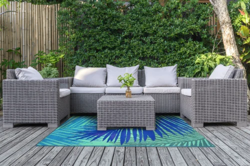 Dywan zewnętrzny Palma Blue 120x180 – MOODME — zdjęcie główne wariantu Dywan zewnętrzny Palma Blue 120x180 – MOODME — zdjęcie główne wariantu