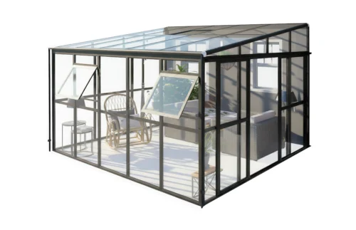 Oranżeria SOHO Black 364x290cm Solid PC + Glass – Gutroof — zdjęcie główne wariantu