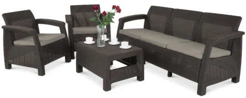 Meble ogrodowe CORFU SET 3 Brown