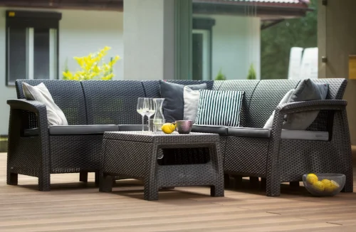 Narożnik ogrodowy CORFU RELAX SET Graphite