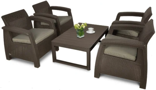 Zestaw ogrodowy CORFU QUATTRO/LYON Brown