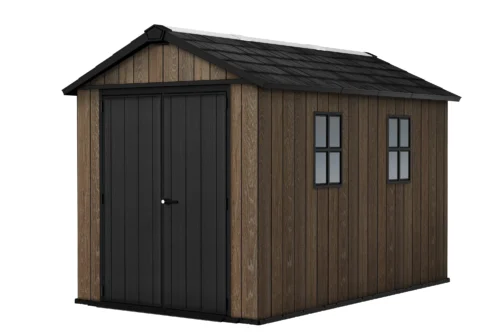 Domek na narzędzia Keter Deco Apex 7511/1175 WALNUT z dwoma oknami i czarnymi drzwiami Domek na narzędzia Keter Deco Apex 7511/1175 WALNUT z dwoma oknami i czarnymi drzwiami