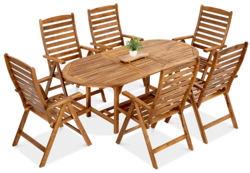 Meble drewniane jadalniane AKADIA DINING 190/6+1 – Bjørkka