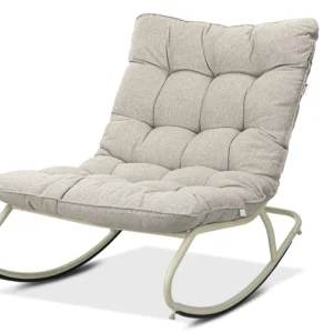 Fotel bujany AGAVA Light Beige na białym tle