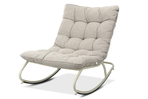 Fotel bujany AGAVA Light Beige na białym tle Fotel bujany AGAVA Light Beige na białym tle