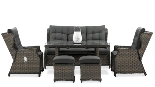 meble technorattanowe baltimore dinning z pufami w kolorze melange meble technorattanowe baltimore dinning z pufami w kolorze melange