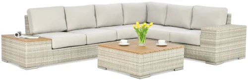 Narożnik technorattan AVOCADO WOOD Beige