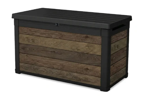 Skrzynia ogrodowa Deco Dec Box 380L kolor walnut imitacja drewna