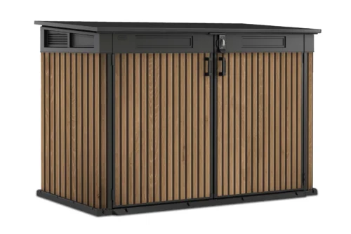 Szafa wielofunkcyjna Deco Horizontal 2020L Venetian Brown Keter w kolorze brązowym z czarnymi elementami wykończeniowymi