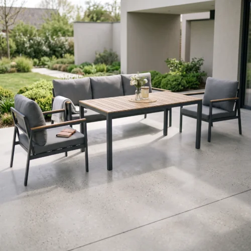 Zestaw mebli jadalnianych EDISON DINING Dark Grey - Bjørkka — aranżacja Zestaw mebli jadalnianych EDISON DINING Dark Grey - Bjørkka — aranżacja