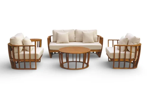 Zestaw ogrodowy z sofą NUVIA CAFFE drewniany ACACIA WOOD - BJORKKA