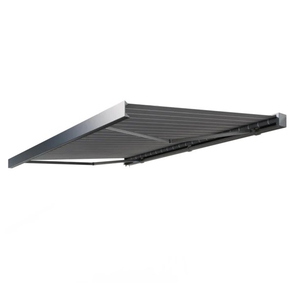 Markiza tarasowa PRIME AUTOMATIC 400x300 GREY/WHITE z oświetleniem LED i czujnikiem wiatru/słońca – Gutroof — zdjęcie główne wariantu Markiza tarasowa PRIME AUTOMATIC 400x300 GREY/WHITE z oświetleniem LED i czujnikiem wiatru/słońca – Gutroof — zdjęcie główne wariantu