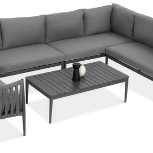 Narożnik ogrodowy aluminiowy MONZA Caffe + fotel Grey – FURRORE — zdjęcie główne wariantu Narożnik ogrodowy aluminiowy MONZA Caffe + fotel Grey – FURRORE — zdjęcie główne wariantu