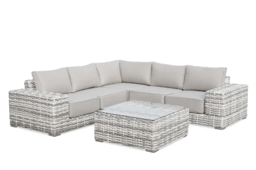 Narożnik technorattanowy VEGA CAFFE Light Grey – FURRORE — zdjęcie główne wariantu