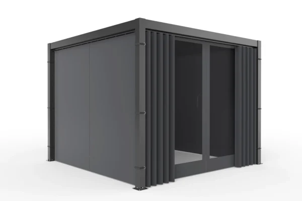 Zestaw 4 zasłon bocznych z moskitierą do pergoli PRIMARY 3x3 Anthracite – GUTROOF — zdjęcie główne wariantu Zestaw 4 zasłon bocznych z moskitierą do pergoli PRIMARY 3x3 Anthracite – GUTROOF — zdjęcie główne wariantu