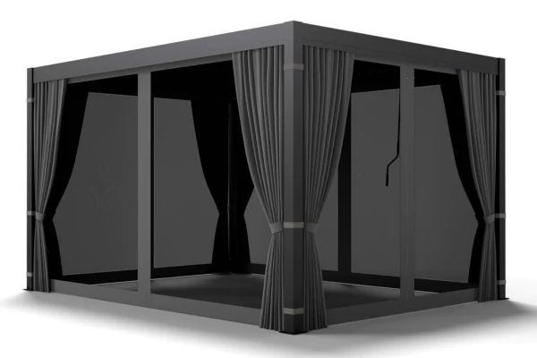 Komplet 4 zasłon bocznnych z siatką moskitierą do pergoli PRIMARY 3x4 Anthracite – GUTROOF — zdjęcie główne wariantu Komplet 4 zasłon bocznnych z siatką moskitierą do pergoli PRIMARY 3x4 Anthracite – GUTROOF — zdjęcie główne wariantu