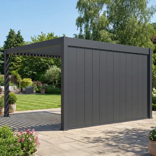 Ściana panelowa regulowana do pergoli ELEGANCE/DELUXE/FUSION 4m Anthracite – Gutroof — zdjęcie główne wariantu
