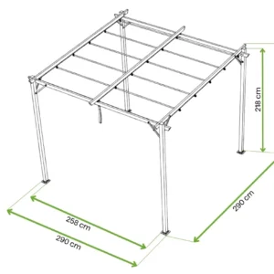 Pergola na taras SPRINT 3x3 Anthracite/Grey – HARDMAISTER — wymiary produktu Pergola na taras SPRINT 3x3 Anthracite/Grey – HARDMAISTER — wymiary produktu