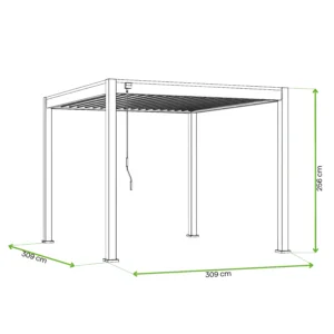 Pergola tarasowa ELEGANCE 3x3 Anthracite – Gutroof — wymiary produktu Pergola tarasowa ELEGANCE 3x3 Anthracite – Gutroof — wymiary produktu