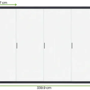 Przesuwny panel szklany do pergoli ELEGANCE/DELUXE/FUSION 3.6m Anthracite – Gutroof — wymiary produktu Przesuwny panel szklany do pergoli ELEGANCE/DELUXE/FUSION 3.6m Anthracite – Gutroof — wymiary produktu