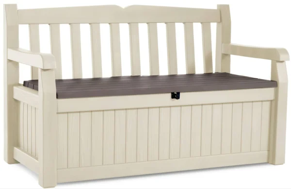 Kremowa skrzynio-ławka na taras EDEN GARDEN BENCH od Keter Kremowa skrzynio-ławka na taras EDEN GARDEN BENCH od Keter