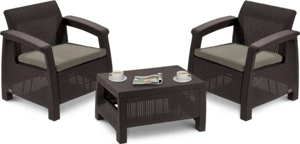 Meble ogrodowe CORFU SET 3 Brown