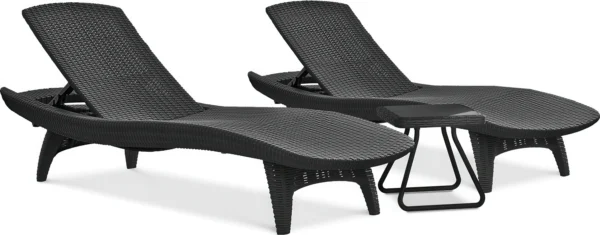 Zestaw leżaków ogrodowych PACIFIC 2 szt. + stolik Graphite Zestaw leżaków ogrodowych PACIFIC 2 szt. + stolik Graphite