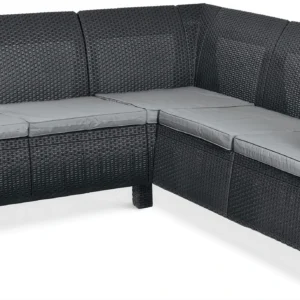 Narożnik balkonowy CORFU RELAX / stół LYON GRAPHITE