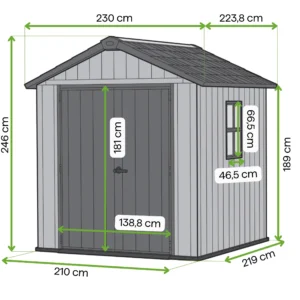 Domek narzędziowy Keter DECO APEX 757/775 z dwuspadowym dachem i oknem Domek narzędziowy Keter DECO APEX 757/775 z dwuspadowym dachem i oknem
