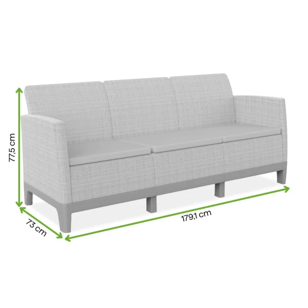 Sofa ogrodowa SCANDI FORMA 3 Grey – Keter — wymiary produktu