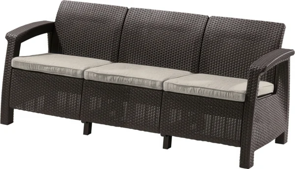 Trzyosobowa kanapa na balkon lub taras CORFU LOVE SEAT MAX Brown Trzyosobowa kanapa na balkon lub taras CORFU LOVE SEAT MAX Brown