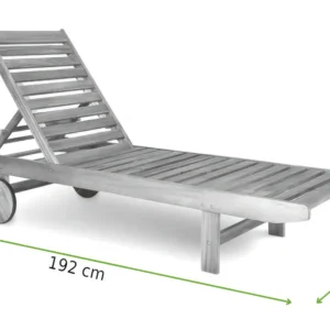 Leżak drewniany BAHAMAS – Bjørkka — wymiary produktu