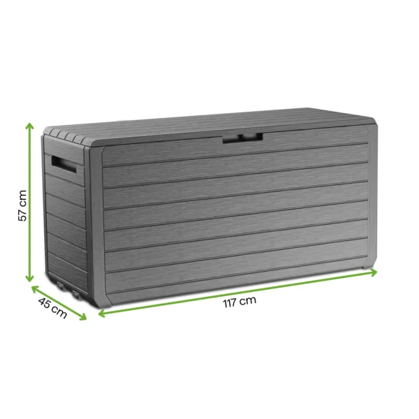 Skrzynia ogrodowa ATLAS 270L Graphite – Keter — wymiary produktu