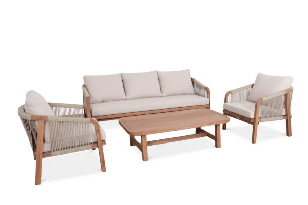 Zestaw mebli wypoczynkowych z drewna akacjowego SKALA CAFFE Acacia Wood – Bjørkka