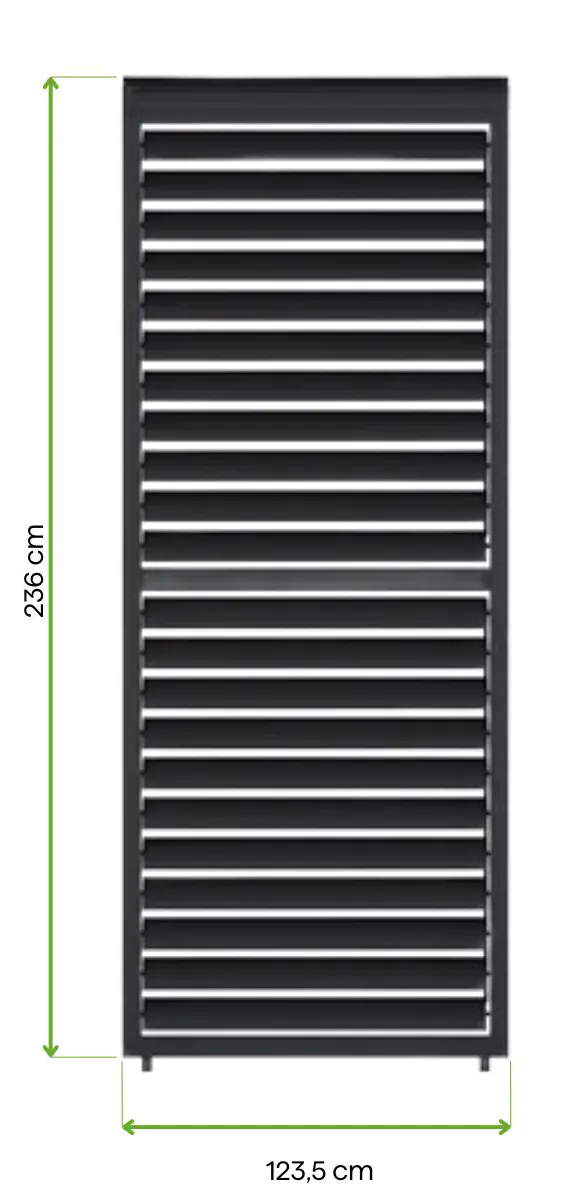 Panel do pergoli PREMIUM 4m anthracite, regulowany – GUTROOF — wymiary produktu Panel do pergoli PREMIUM 4m anthracite, regulowany – GUTROOF — wymiary produktu