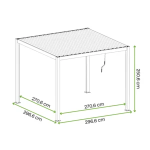 Pergola tarasowa PRIMARY 3x3 Anthracite – Gutroof — wymiary produktu Pergola tarasowa PRIMARY 3x3 Anthracite – Gutroof — wymiary produktu