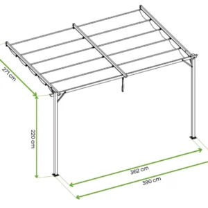 Pergola tarasowa przyścienna SPRINT WALL 4x2,7 Anthracite/Grey – HARDMAISTER — wymiary produktu Pergola tarasowa przyścienna SPRINT WALL 4x2,7 Anthracite/Grey – HARDMAISTER — wymiary produktu