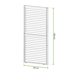 Regulowany panel żaluzjowy do pergoli PRIMARY 1 m, Anthracite – GUTROOF — wymiary produktu