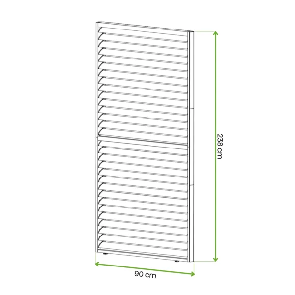 Regulowany panel żaluzjowy do pergoli PRIMARY 1 m, Anthracite – GUTROOF — wymiary produktu