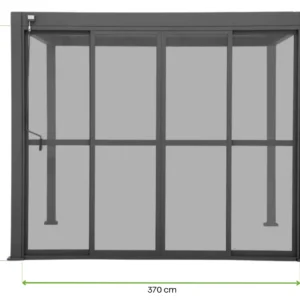 Drzwi przesuwane z poliwęglanu do pergoli PREMIUM 4m anthracite – GUTROOF — wymiary produktu Drzwi przesuwane z poliwęglanu do pergoli PREMIUM 4m anthracite – GUTROOF — wymiary produktu