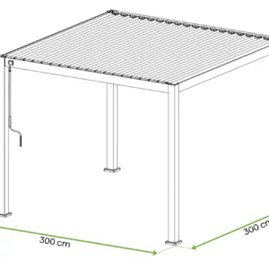 Pergola ogrodowa na taras Premium 3x3 Anthracite – Gutroof — wymiary produktu Pergola ogrodowa na taras Premium 3x3 Anthracite – Gutroof — wymiary produktu