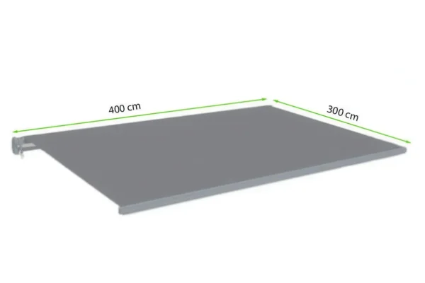 Markiza automatyczna DELUXE AUTOMATIC + LED 400x300, Grey – Gutroof — wymiary produktu Markiza automatyczna DELUXE AUTOMATIC + LED 400x300, Grey – Gutroof — wymiary produktu
