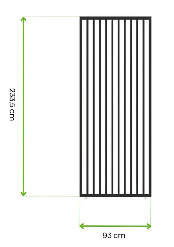 Panel żaluzjowy pionowy do pergoli ELEGANCE/DELUXE/FUSION 1 m Anthracite – Gutroof — wymiary produktu Panel żaluzjowy pionowy do pergoli ELEGANCE/DELUXE/FUSION 1 m Anthracite – Gutroof — wymiary produktu