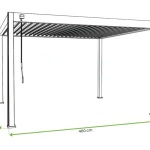 Pergola aluminiowa na taras DELUXE 3,6x4 Anthracite – Gutroof — wymiary produktu
