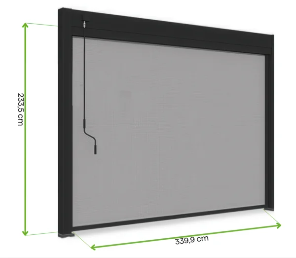 Roleta opuszczana do pergoli ELEGANCE/DELUXE/FUSION 3.6 m Anthracite – Gutroof — wymiary produktu Roleta opuszczana do pergoli ELEGANCE/DELUXE/FUSION 3.6 m Anthracite – Gutroof — wymiary produktu