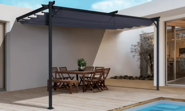 Pergola tarasowa przyścienna SPRINT WALL 4x2,7 Anthracite/Grey – HARDMAISTER — zdjęcie wariantu 3 Pergola tarasowa przyścienna SPRINT WALL 4x2,7 Anthracite/Grey – HARDMAISTER — zdjęcie wariantu 3