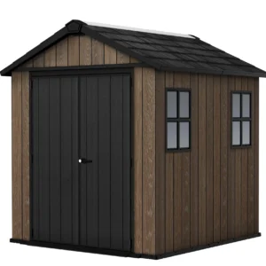 Domek narzędziowy DECO APEX 757/775 WALNUT Keter z brązowymi ścianami i czarnymi drzwiami Domek narzędziowy DECO APEX 757/775 WALNUT Keter z brązowymi ścianami i czarnymi drzwiami