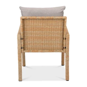 Fotel technorattanowy CORTINA Beige widok od tyłu Fotel technorattanowy CORTINA Beige widok od tyłu
